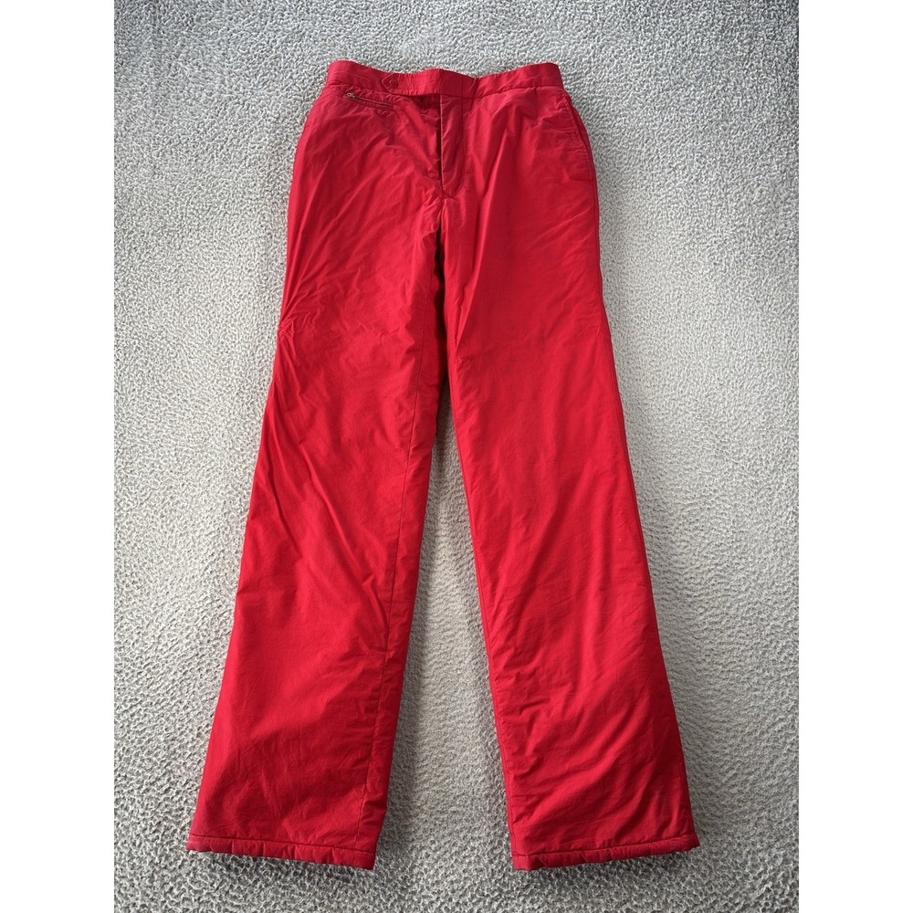 Vintage Polo Ralph Lauren Snow Pants Size Medium x34.5 Red Cotton‎ Down Filled